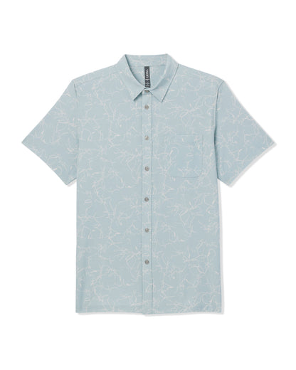 Short Sleeve Bridge Button Down Men's Chalk Blue Shirt | Vuori outlet