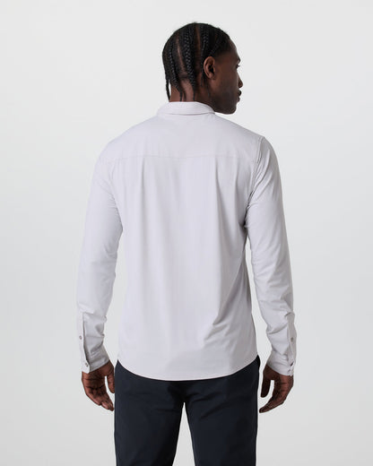 Long Sleeve TravelLite Button Down Frost Grey | Vuori shop