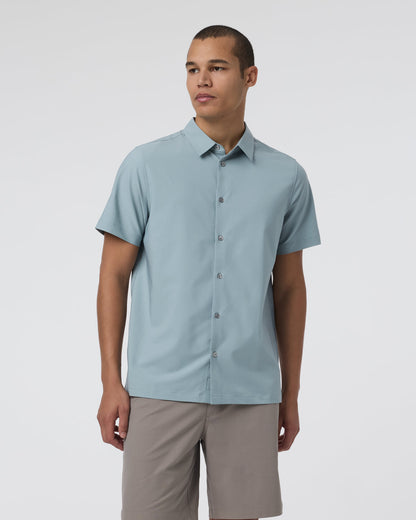 Short Sleeve Manhattan Button Down Men's Mist Shirt | Vuori onsale