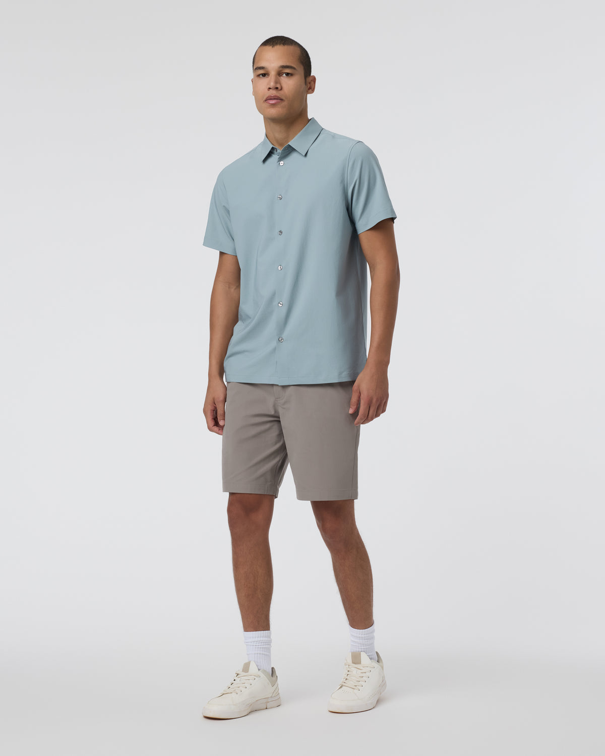 Short Sleeve Manhattan Button Down Men's Mist Shirt | Vuori onsale