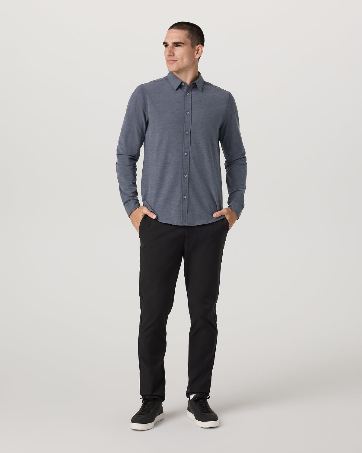 Long Sleeve Bridge Button Down Men's Moonlight Shirt | Vuori for sale