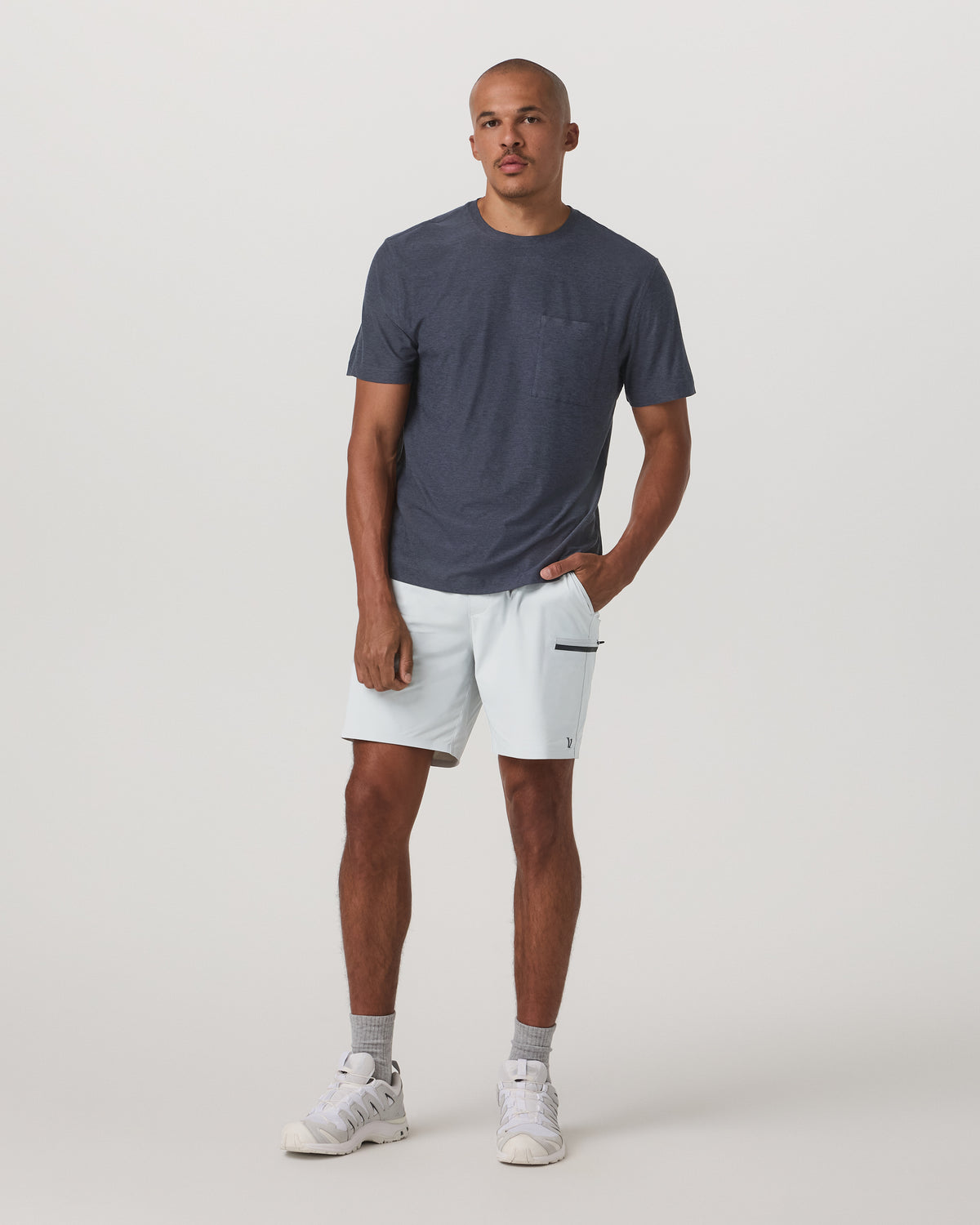 Short Sleeve Strato Pocket Tee-Relaxed Fit Dark Azure Heather | Vuori onsale
