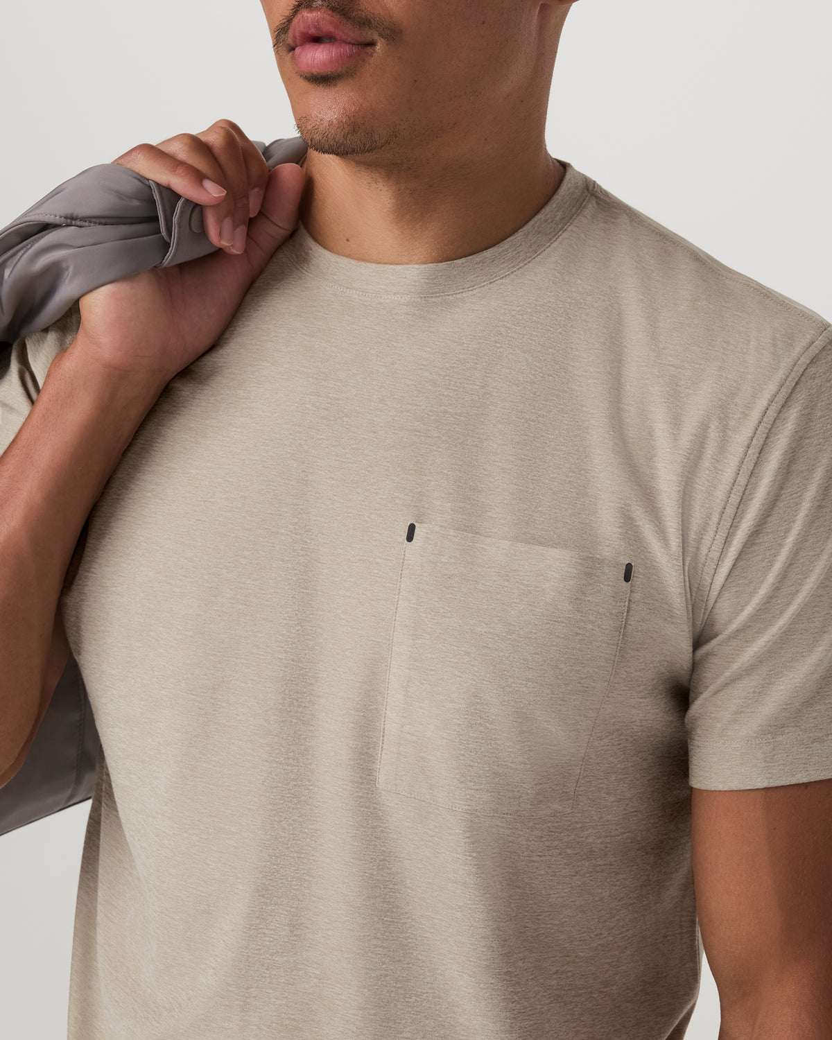 Short Sleeve Strato Pocket Tee-Relaxed Fit Truffle Heather | Vuori for sale