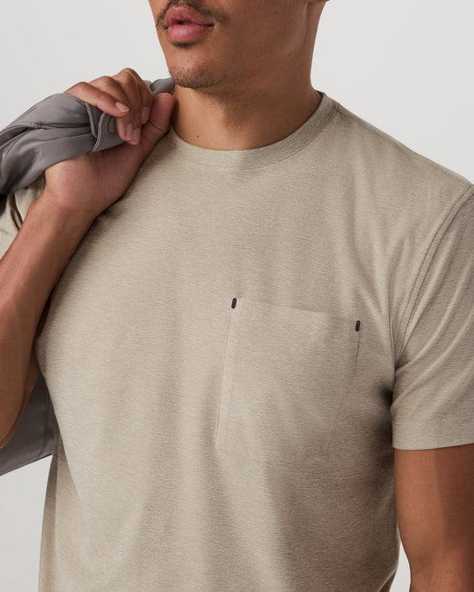 Short Sleeve Strato Pocket Tee-Relaxed Fit Truffle Heather | Vuori for sale