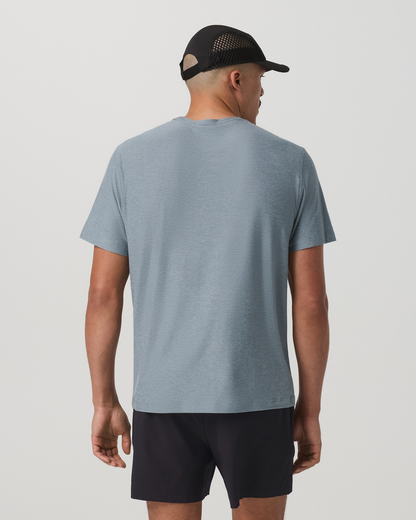 Short Sleeve Strato Pocket Tee-Relaxed Fit Dusty Blue Heather | Vuori online