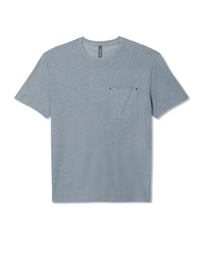 Short Sleeve Strato Pocket Tee-Relaxed Fit Dusty Blue Heather | Vuori online