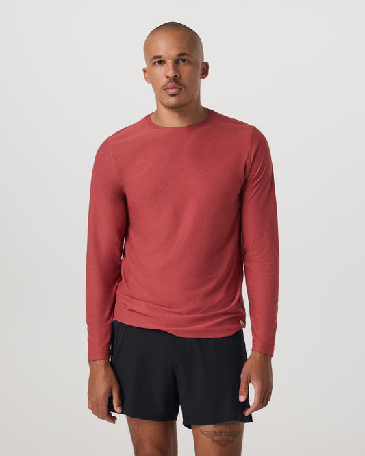 Long Sleeve Strato Tech Tee Fire Heather Workout Shirt | Vuori discount