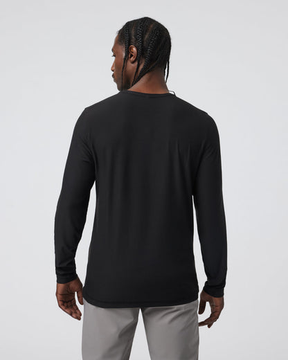Long Sleeve Strato Tech Tee Men's Black Shirt | Vuori shop