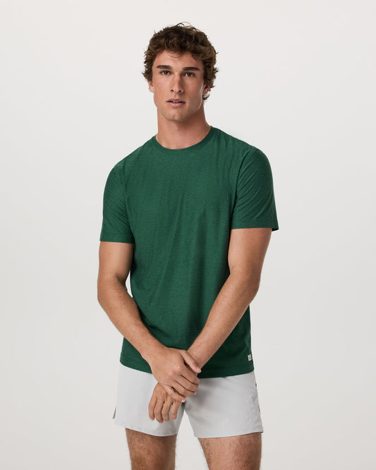 Strato Tech Tee Men's Viridian Heather Performance Shirt | Vuori sale