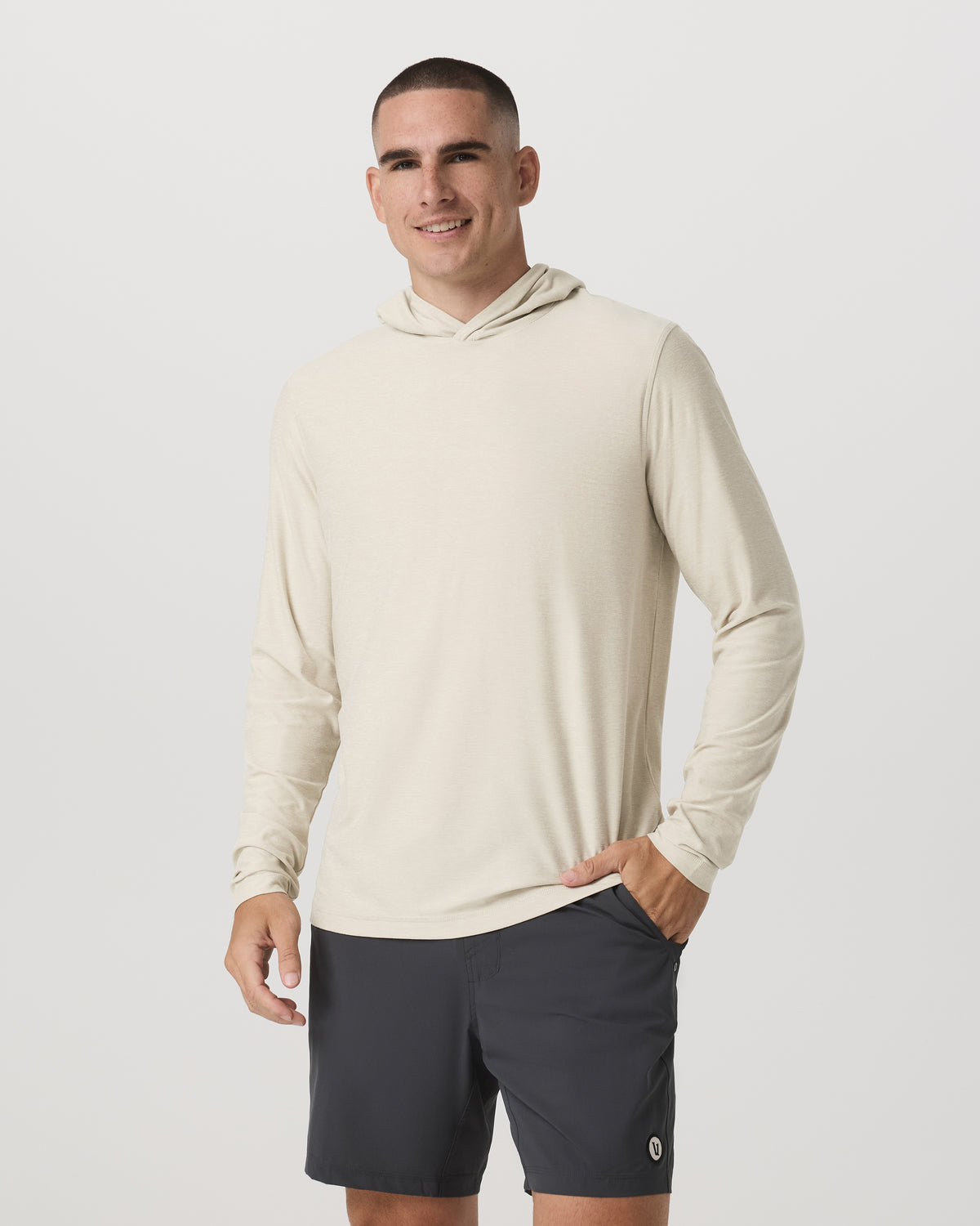 Strato Tech Hoodie Men's Mushroom Heather Hoodie | Vuori onsale