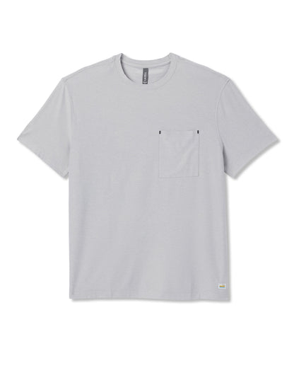 Short Sleeve Strato Pocket Tee - Relaxed Fit Platinum Heather | Vuori for sale