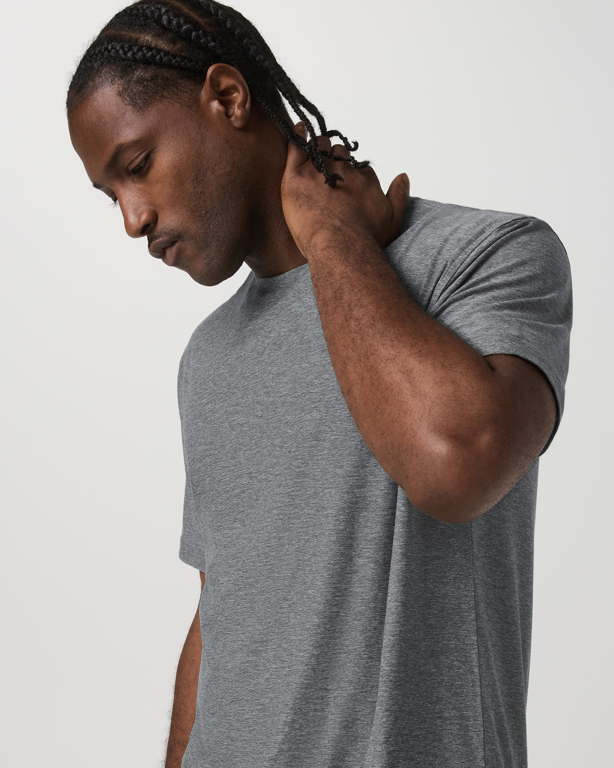 Short Sleeve Strato Tech Tee - Relaxed Fit Heather Grey | Vuori for sale