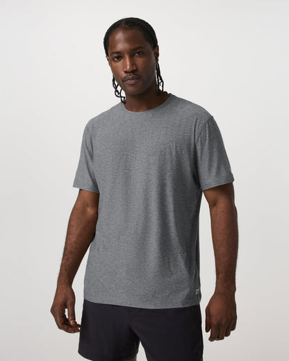 Short Sleeve Strato Tech Tee - Relaxed Fit Heather Grey | Vuori for sale