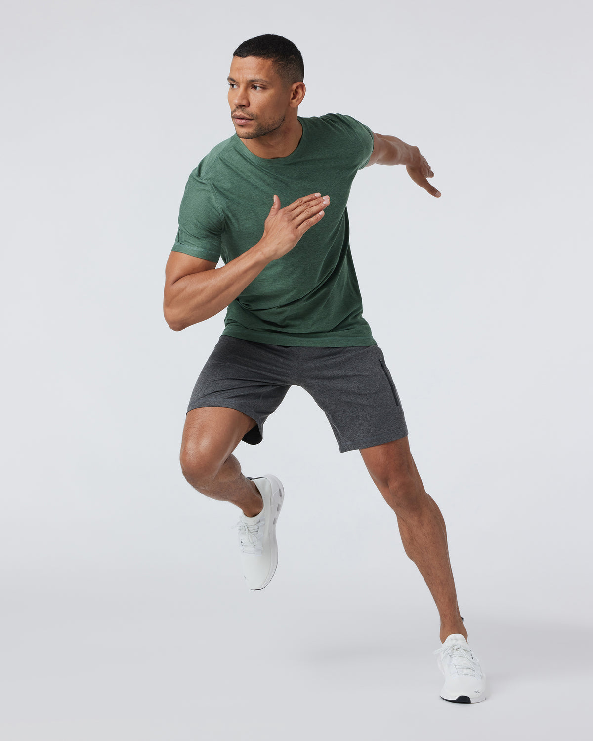 Strato Tech Tee Men's Sea Pine Heather Workout Shirt | Vuori online