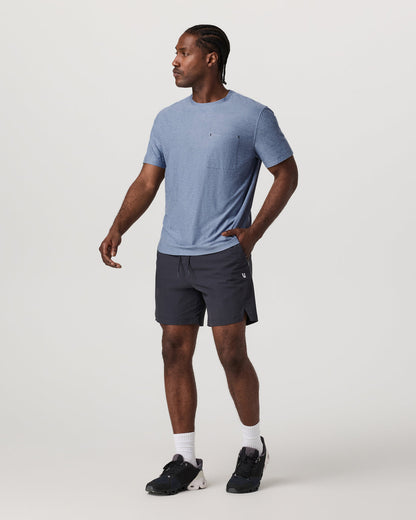 Men's Short Sleeve Strato Pocket Tee - Relaxed Chambray | Vuori online