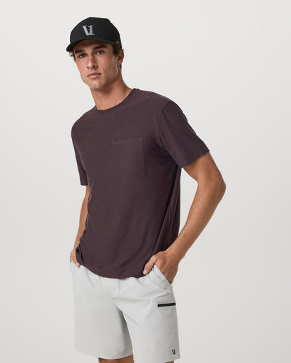 Short Sleeve Strato Pocket Tee - Relaxed Fit Raisin Heather | Vuori discount