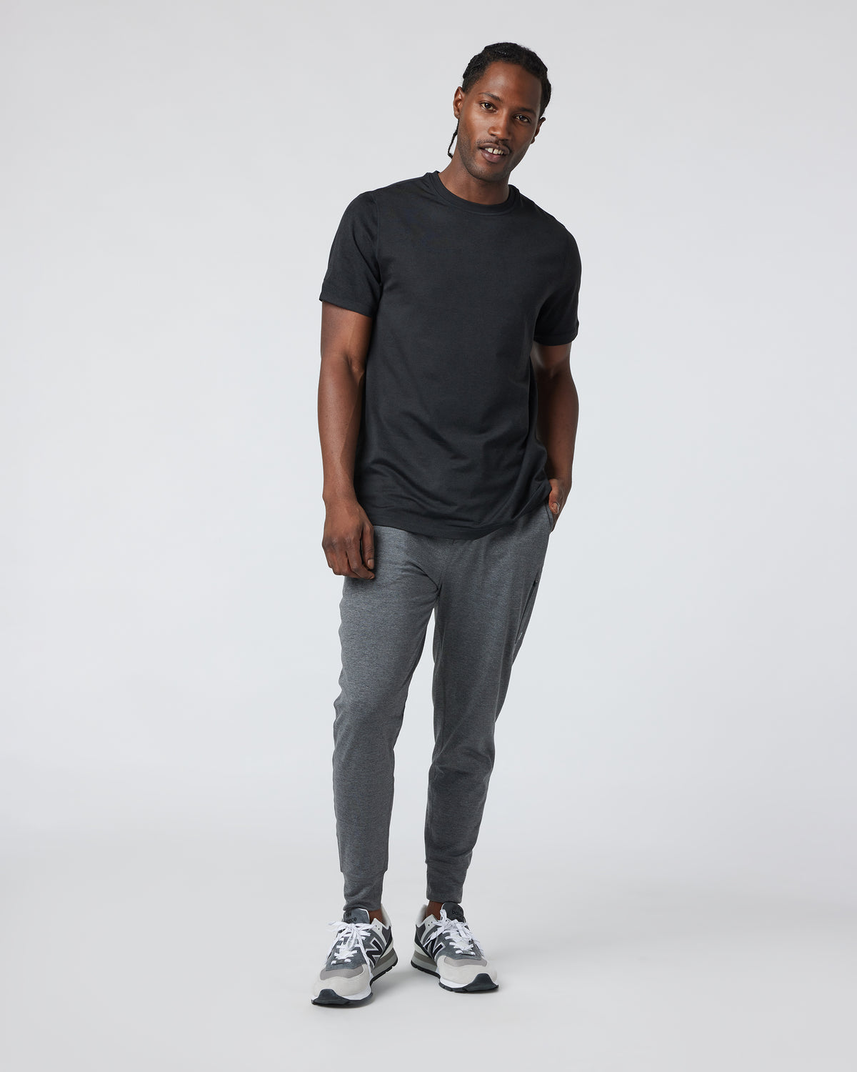 Short Sleeve Ponto Performance Tee Black Heather | Vuori for sale