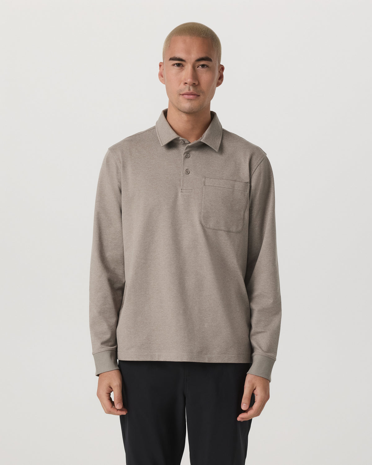 Men's Long Sleeve Coronado Rugby Walnut Heather | Vuori for sale