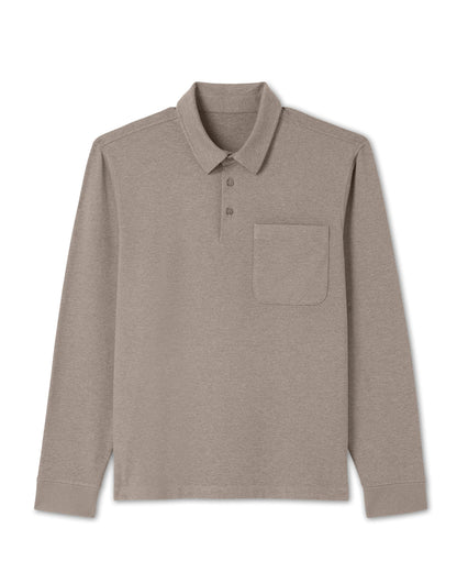 Men's Long Sleeve Coronado Rugby Walnut Heather | Vuori for sale