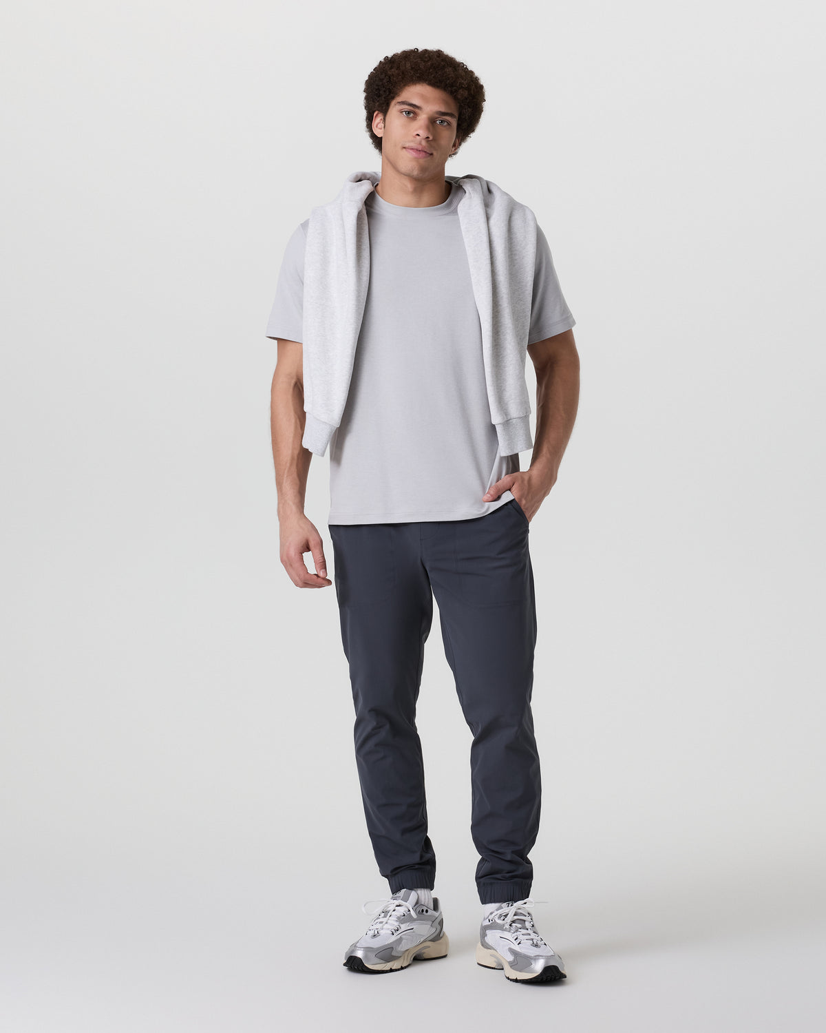 Short Sleeve Ponto Tee - Relaxed Fit Frost Grey Heather | Vuori online