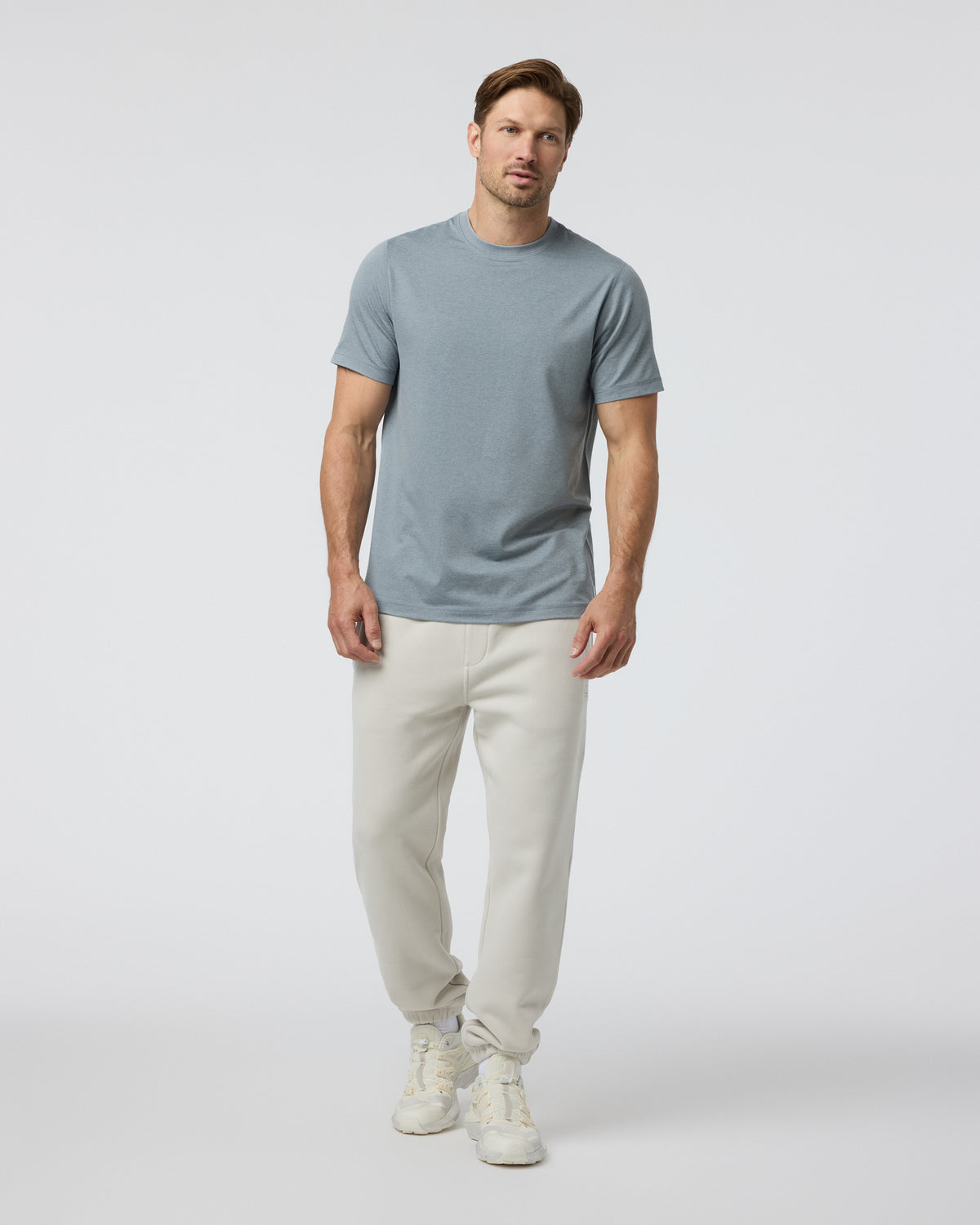 Short Sleeve Ponto Performance Tee Dusty Blue Heather | Vuori outlet