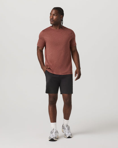Short Sleeve Ponto Performance Tee Firebrick Heather | Vuori shop