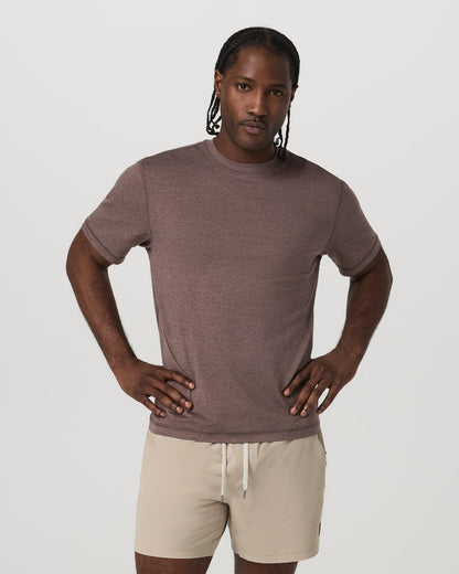 Short Sleeve Ponto Tee - Relaxed Fit Elm Heather | Vuori shop