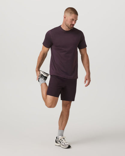 Men's Short Sleeve Ponto Performance Tee Raisin Heather | Vuori shop