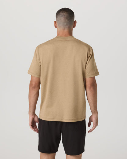 Men's Short Sleeve Ponto Tee - Relaxed Sungold Heather | Vuori sale