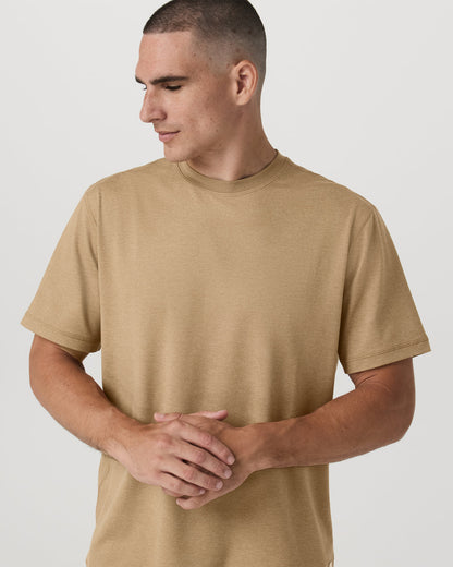 Men's Short Sleeve Ponto Tee - Relaxed Sungold Heather | Vuori sale