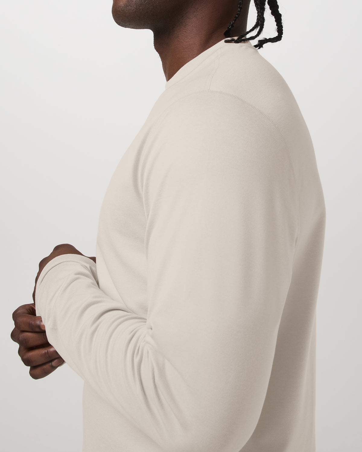 Men's Long Sleeve Ponto Performance Tee Oatmeal Heather | Vuori for sale