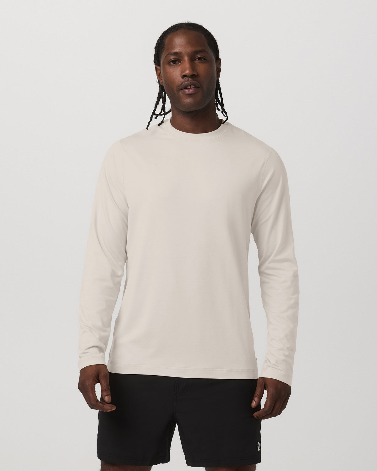 Men's Long Sleeve Ponto Performance Tee Oatmeal Heather | Vuori for sale