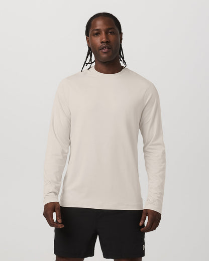 Men's Long Sleeve Ponto Performance Tee Oatmeal Heather | Vuori for sale