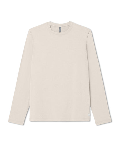 Men's Long Sleeve Ponto Performance Tee Oatmeal Heather | Vuori for sale