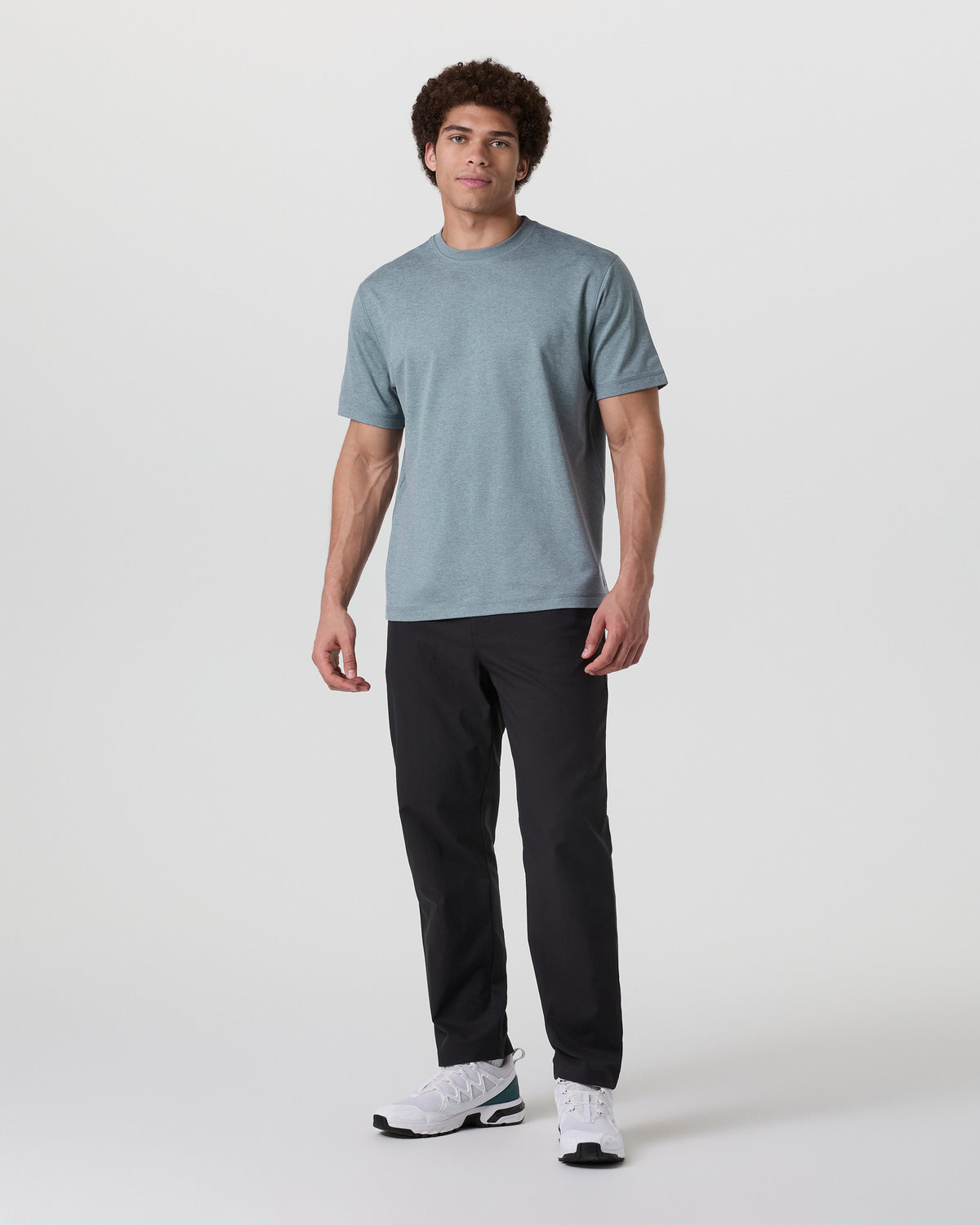 Short Sleeve Ponto Tee - Relaxed Fit Dusty Blue Heather | Vuori online
