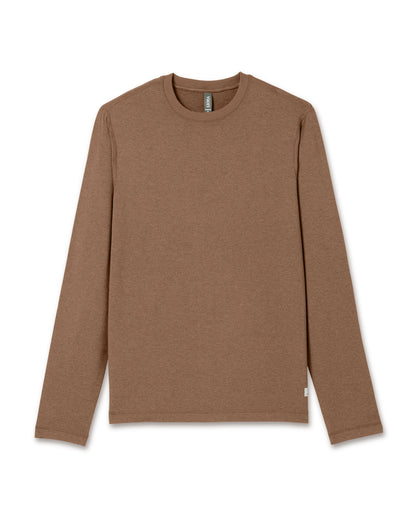 Long Sleeve Ponto Performance Tee Pecan Heather | Vuori shop