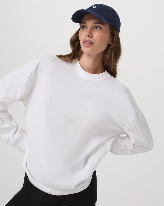 Long Sleeve Heavyweight Cotton Tee Women's White Shirt | Vuori discount