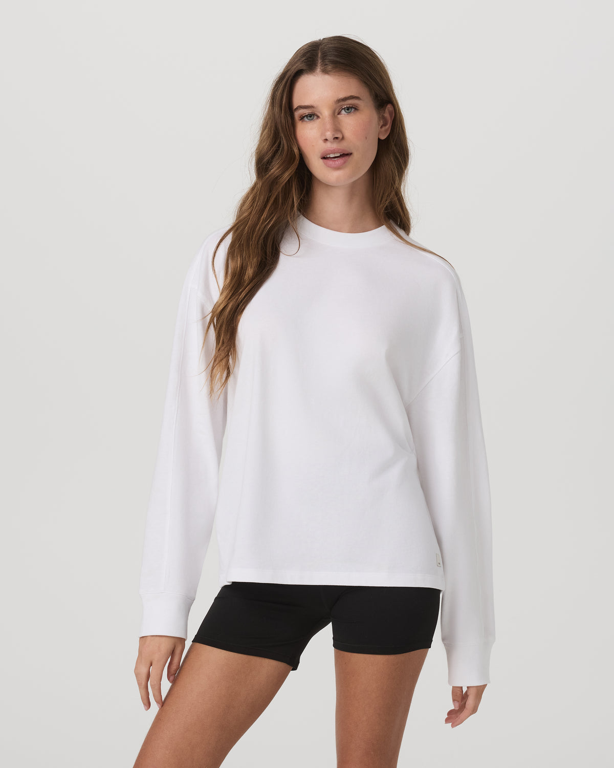Long Sleeve Heavyweight Cotton Tee Women's White Shirt | Vuori discount
