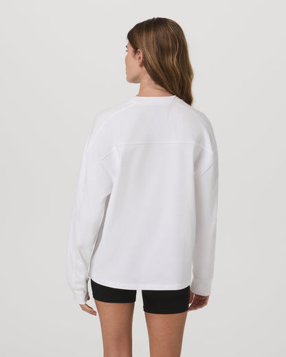 Long Sleeve Heavyweight Cotton Tee Women's White Shirt | Vuori discount