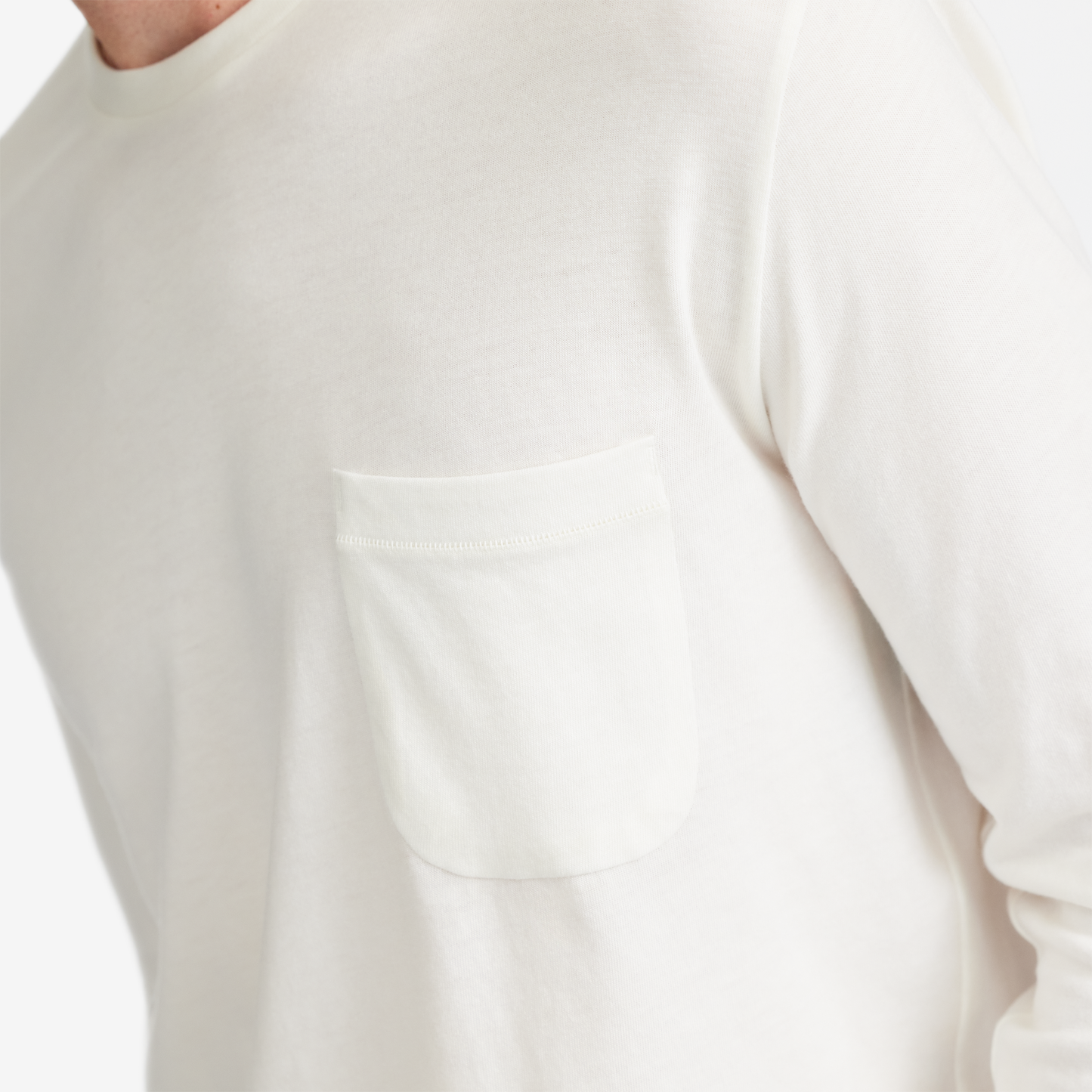 Men's Soft Merino Long Sleeve Tee - Natural White